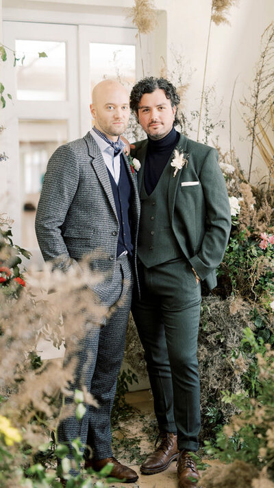 male couple at wedding