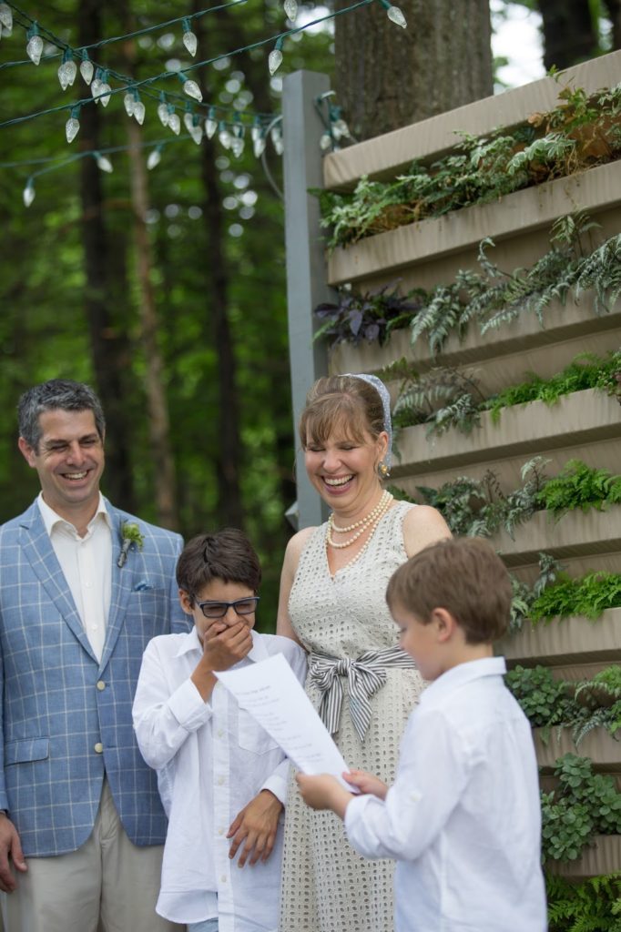 Benny delivers his Promise Ridge Address Alisa Tongg Celebrant Family Vow Renewal at The Living Wall at Promise Ridge Jeremie Barlow Photography