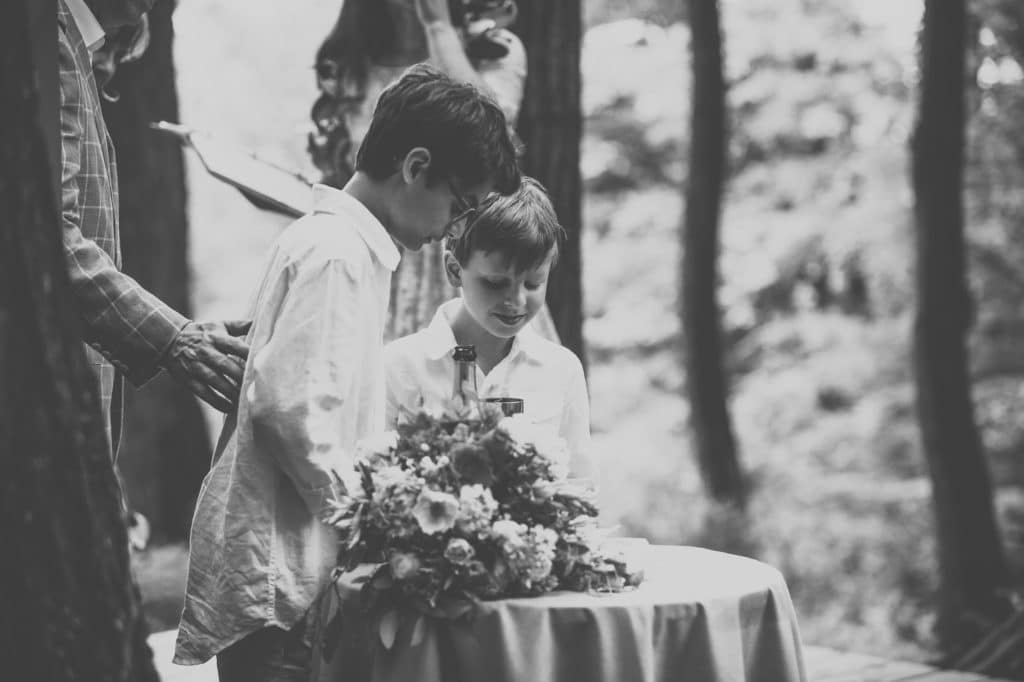 Family Shared cup ritual Alisa Tongg Celebrant Family Vow Renewal at The Living Wall at Promise Ridge Jeremie Barlow Photography