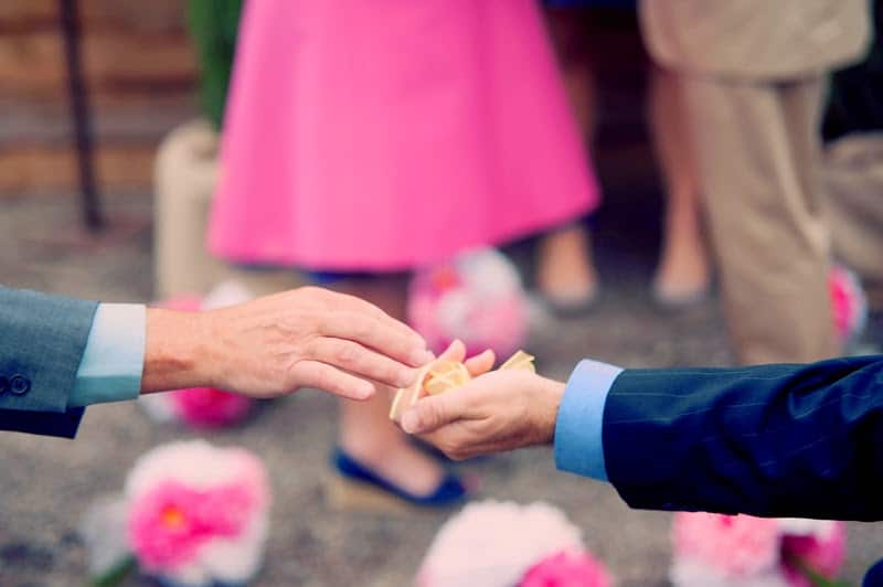 Kelly Rich passing the rings. Terrain at Styers. Alisa Tongg Celebrant. Joyeuse Photography