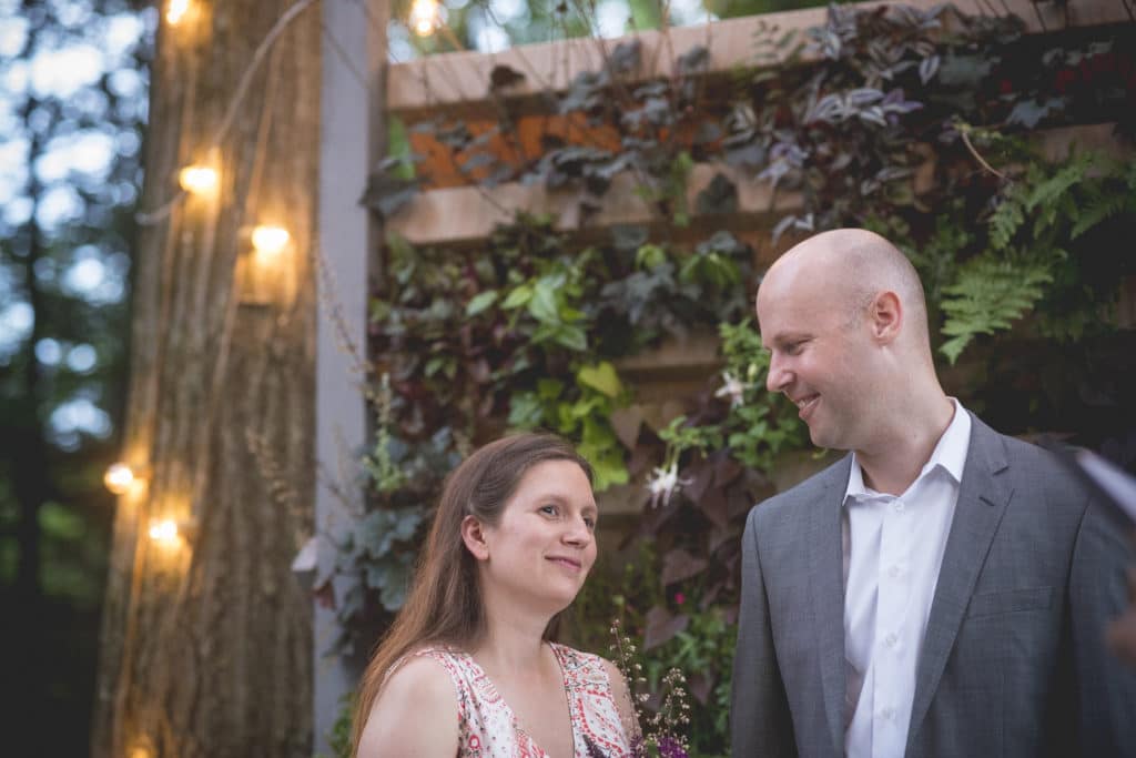 Melissa Chris Blue Hour Elopement at The Living wall at Promise Ridge Rob Yaskovic Photography