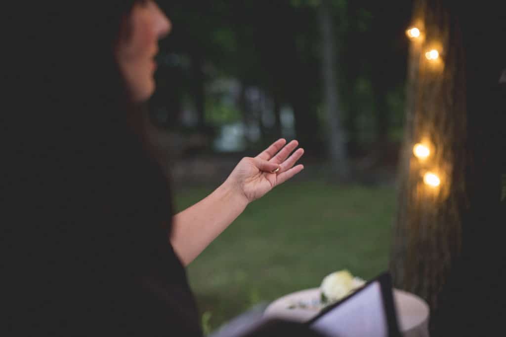 Rings Alisa Tongg Celebrant Blue Hour Elopement at The Living wall at Promise Ridge Rob Yaskovic Photography