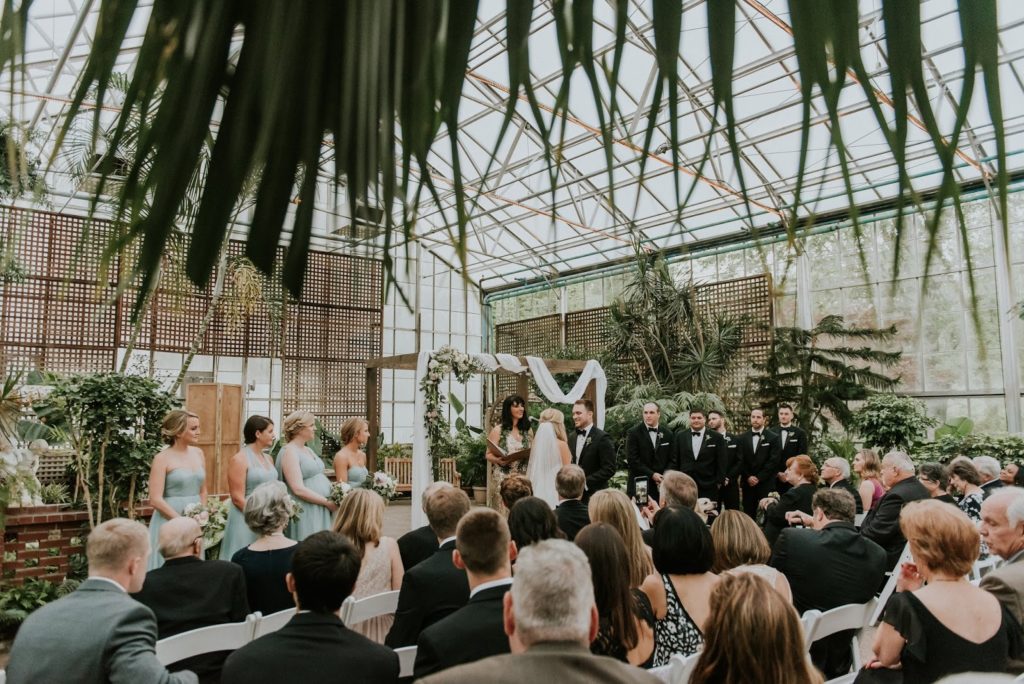 ceremony space indoor alisa tongg celebrant horticultural center wedding m2 photography