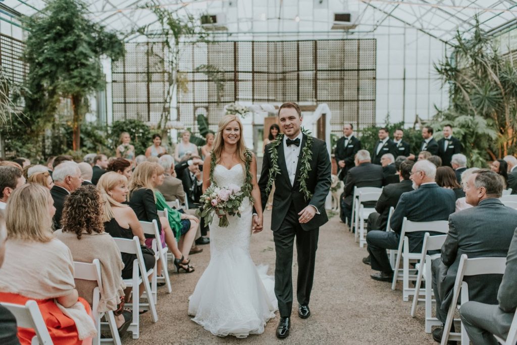 recessional at the hort alisa tongg celebrant horticultural center wedding