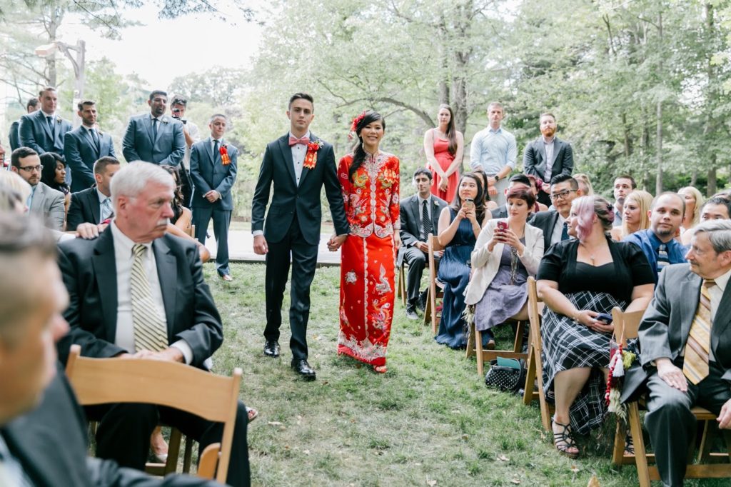 susan and tom enter together chinese tea ceremony alisa tongg celebrant emily wren photography