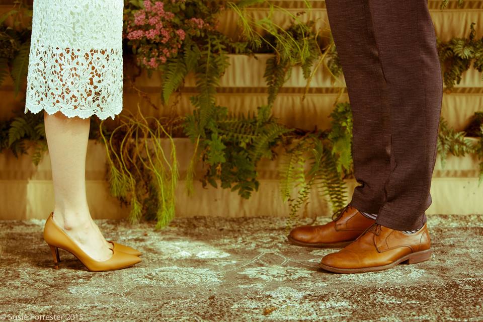 wedding shoes at the living wall at promise ridge susie forrester elope